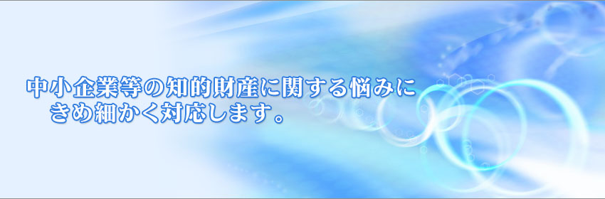 中小企業等の知的財産に関する悩みにきめ細かく対応します。