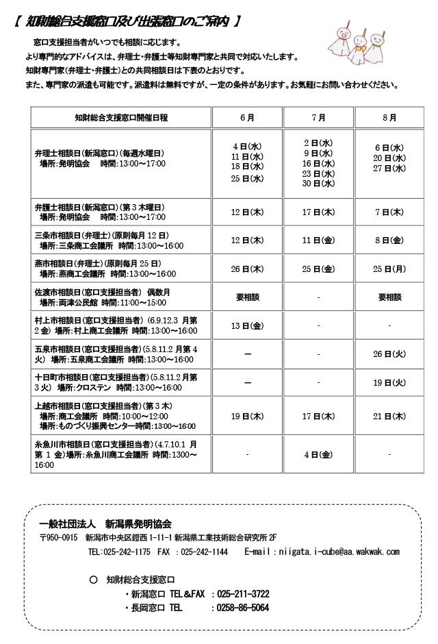 新潟県発明協会からのお知らせ